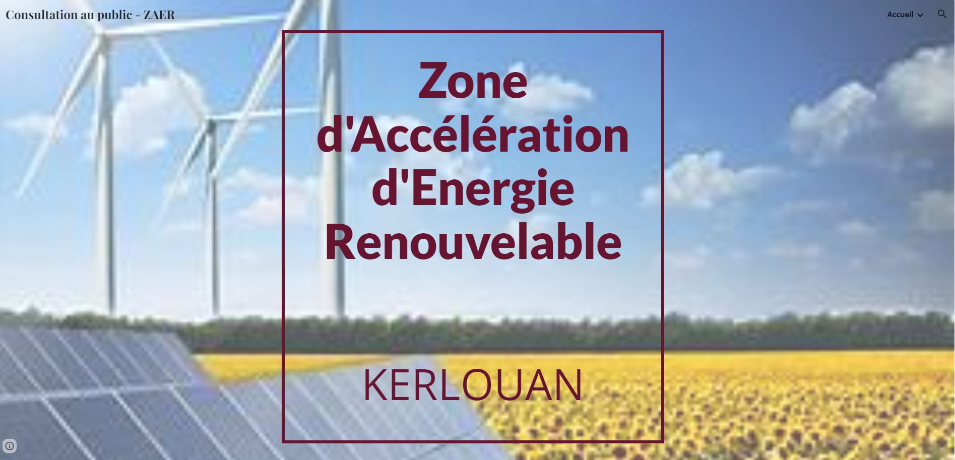 consultation au public ZAER (Zone d'accélération d'énergie